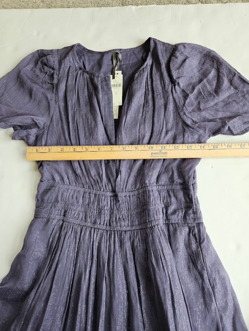 NWT Anthropologie The Somerset Maxi Dress Lurex Edition Purple Metallic XS - Picture 12 of 14